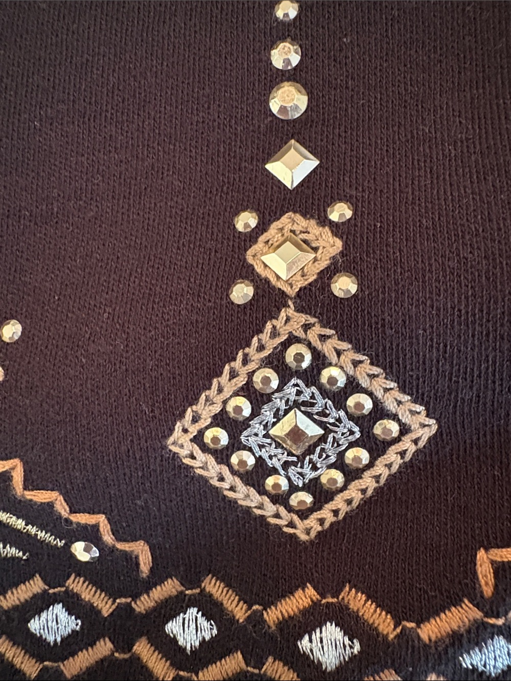 Embellished Black Women's Long Sleeve Top - Picture 6 of 6